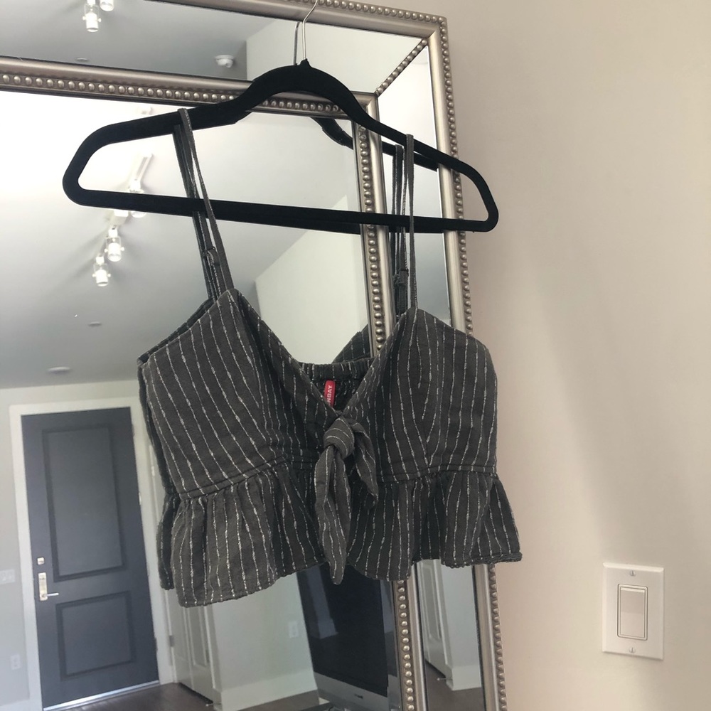 Union Bay Crop Top with Bow & Ruffle